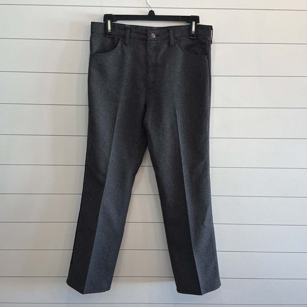 Wrangler 82HK VTG Wrancher Black Heather Dress Pants Mens 36X30 (act 35X29) USA